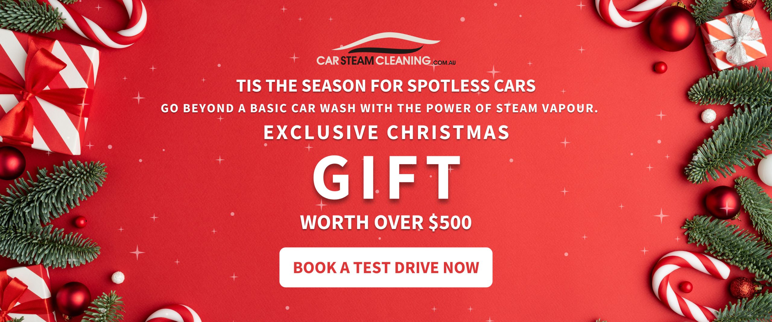 Go beyond a basic car wash with the power of steam, receive EXCLUSIVE Christmas GIFT worth over $500